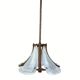 Bamboo acrylic and opaline hanging pendant, 1970,  58cm
