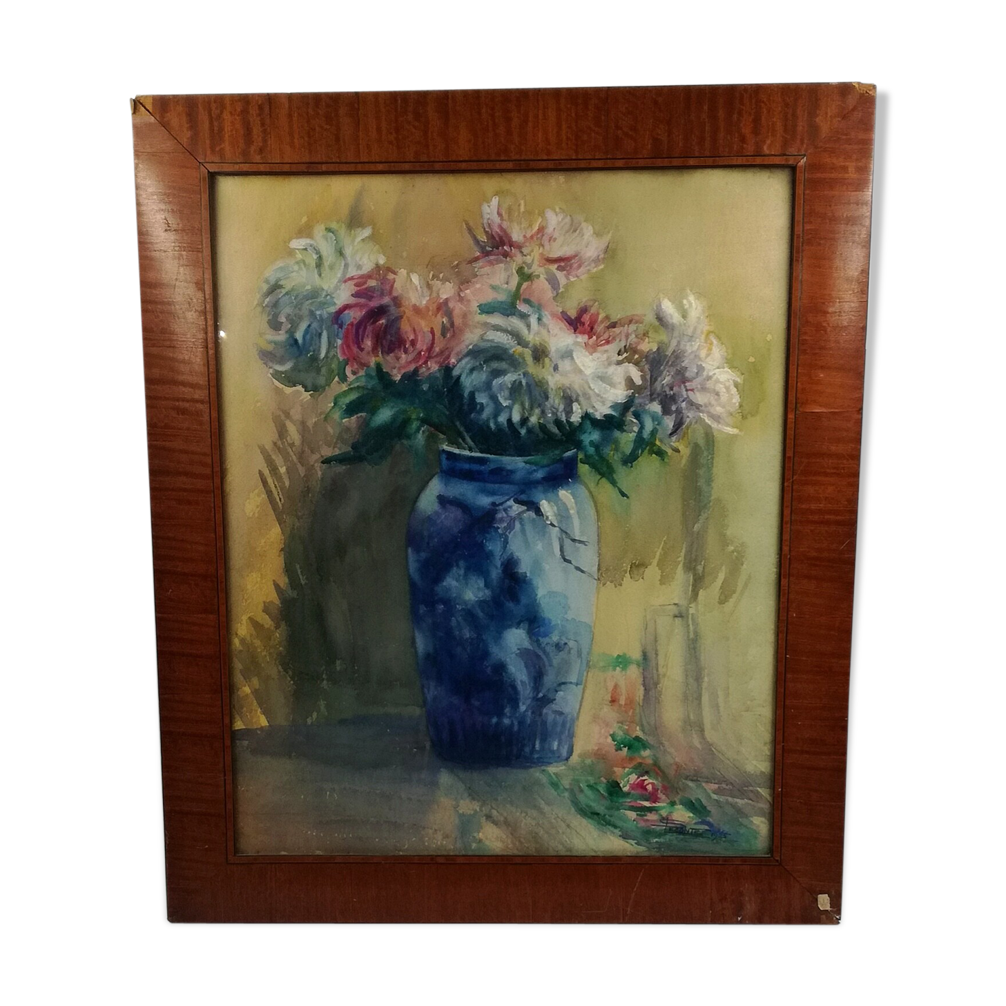 Table gouache on paper bouquet of flowers S.Leconte