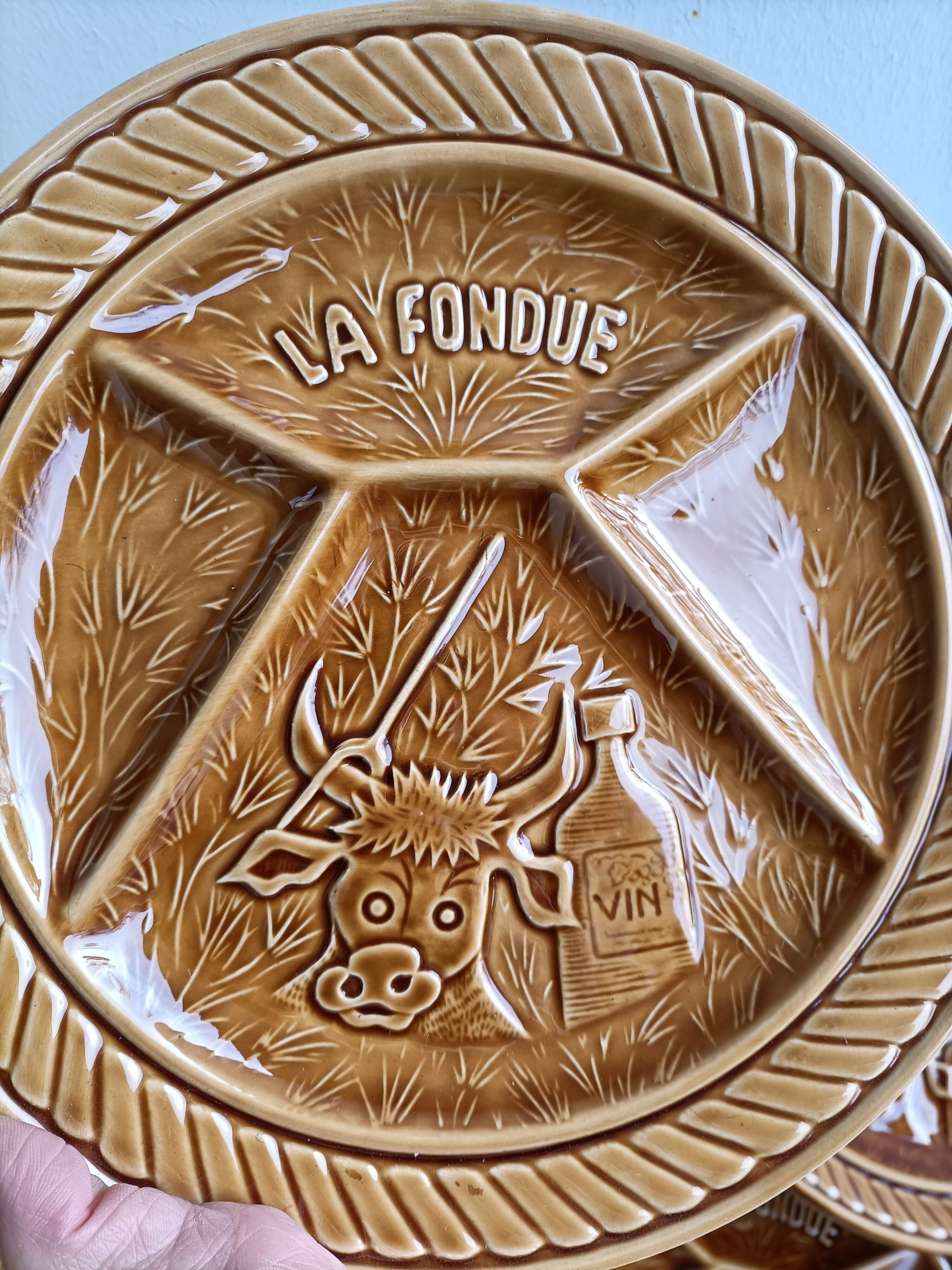 Set of 6 plates La Fondue - Sarreguemines - Digoin
