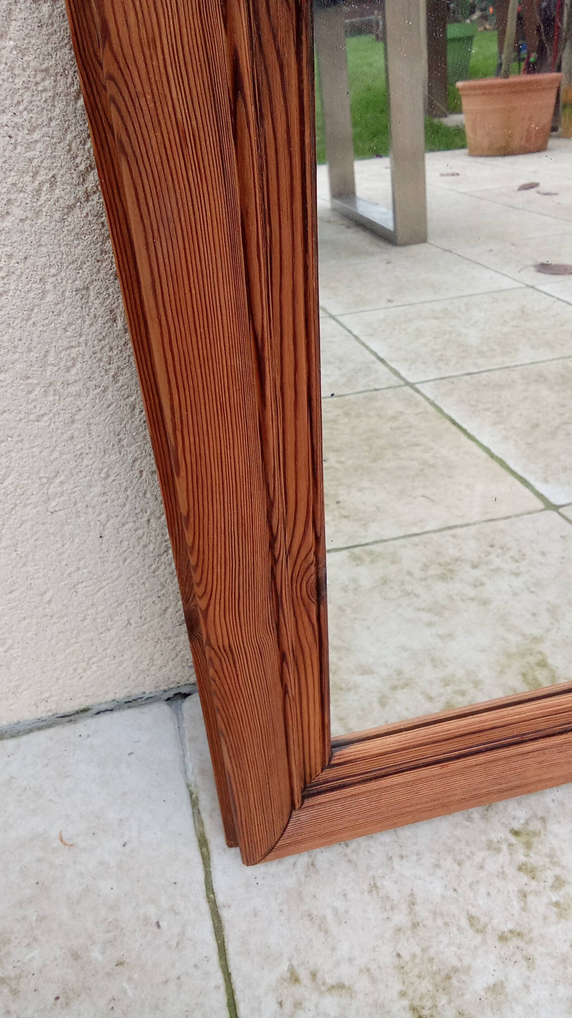 Old vintage wooden mirror