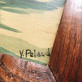 Painting on wood, signed – seaside