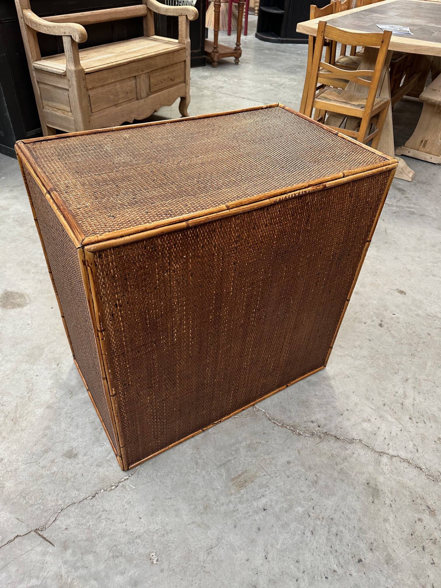 1960s rattan chest of drawers