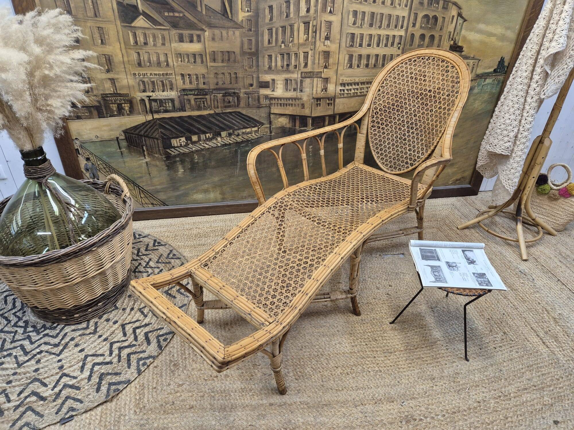 Old rattan daybed