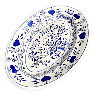 Staffel oval dish in blue earthenware