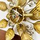 Floral Hollywood Regency Wall or Ceiling Lamp by Hans Kögl