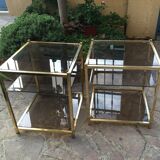 End table in smoky glass