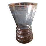 Vintage vase from the 70s in chiseled glass
