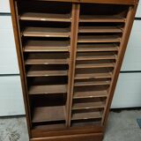 50s-60s double curtain filing cabinet in oak