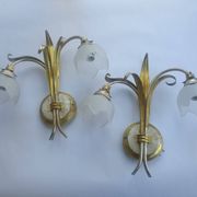 Pair of vintage Keria Italy silver and gold wall sconces