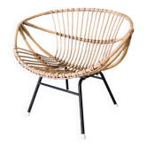 Mid-Century Modern Bamboo Lounge Chair, France, 1950s