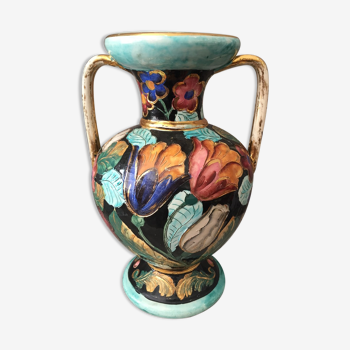 Monaco amphora vase with floral decoration