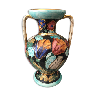 Monaco amphora vase with floral decoration