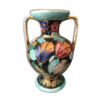 Vase amphore monaco a decor floral