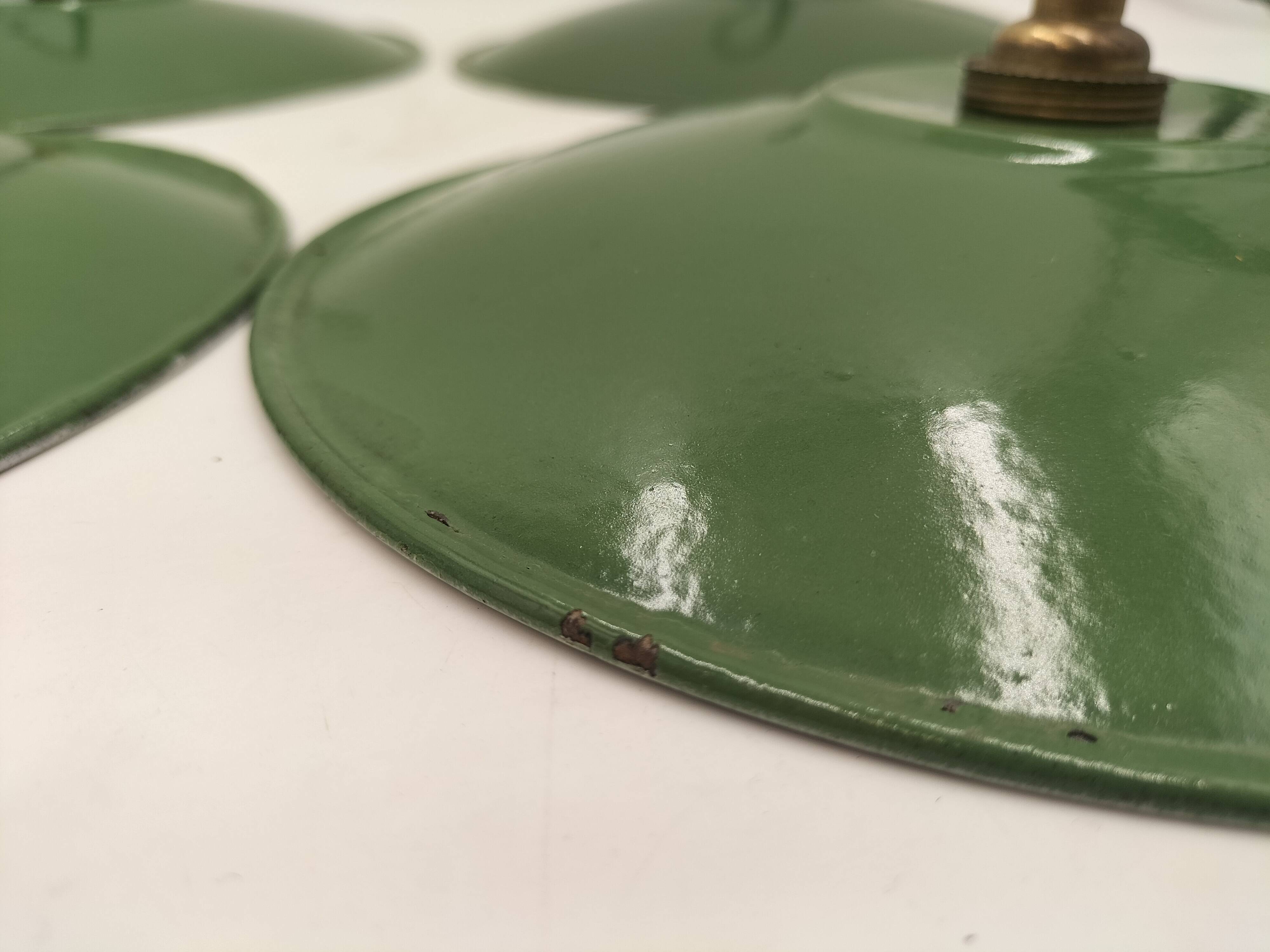 Enameled sheet metal pendant lights