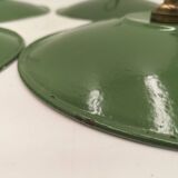 Enameled sheet metal pendant lights