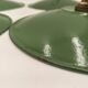 Enameled sheet metal pendant lights
