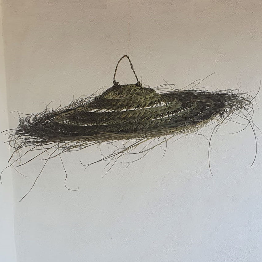 Doum pendant light in natural esparto