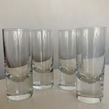 Set of 4 glass cups XL high ball 1970 in half crystal