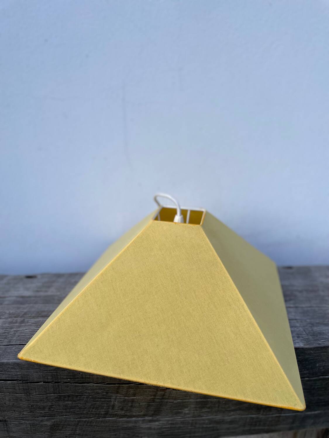 Yellow fabric pendant light 1990