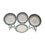 4 Sarreguemines and Digoin Scossais dessert plates