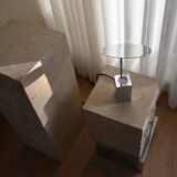 Reflect table lamp in chrome metal, contemporary work.