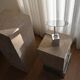 Reflect table lamp in chrome metal, contemporary work.