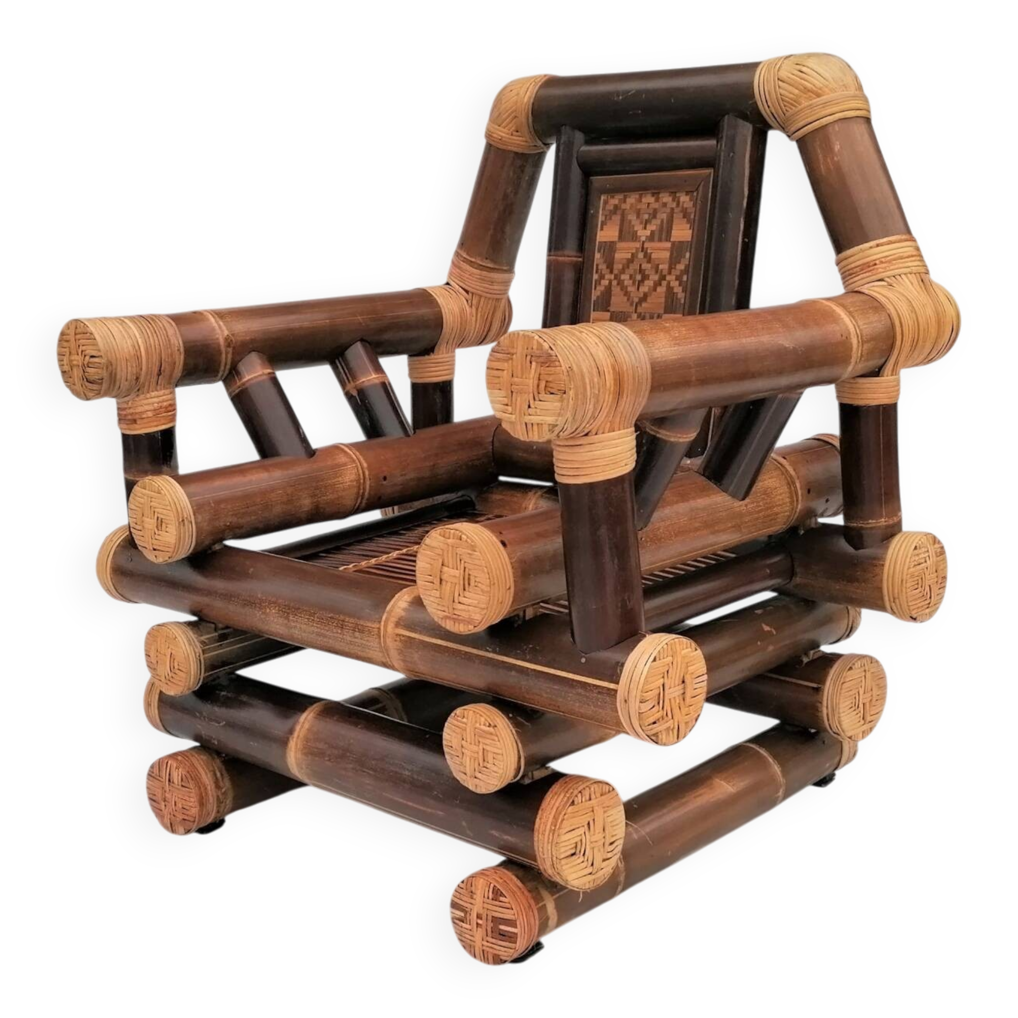 Fauteuil en bambou, années 1970