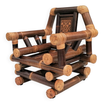 Fauteuil en bambou, années 1970
