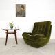 Pair of green velvet Atlantis armchairs by Jitona, ex Czechoslovakia 60s