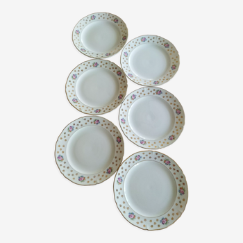Six assiettes plates Céranord St Amand "Royal"