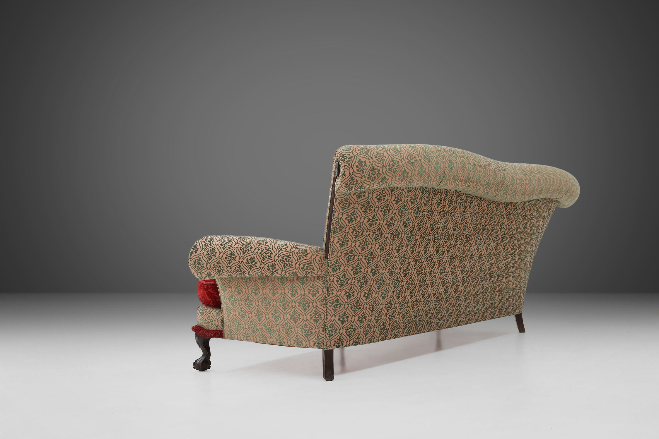 Extra large Victorian sofa and ottoman 1890