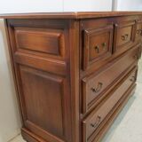 Commode tricoire en acajou , 5 tiroirs de qualité