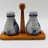 Alsatian stoneware pepper and salt set
