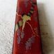Glove box in lacquered wood decorated with 2 birds under wisteria