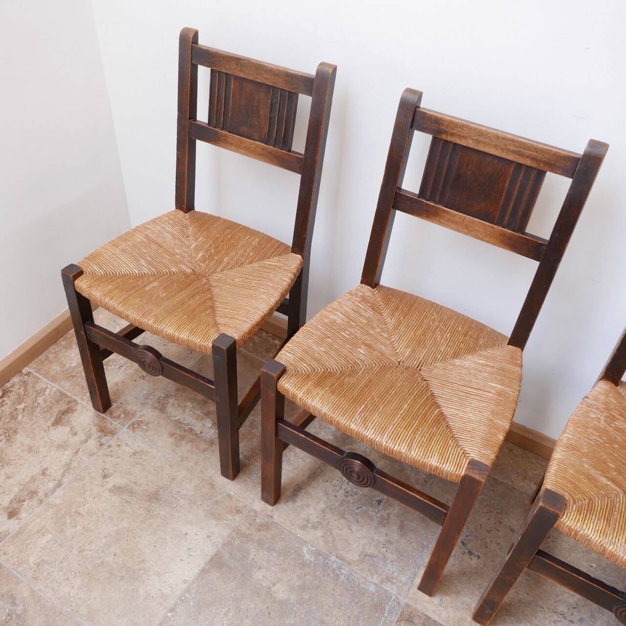 Set of six french mid-century dining chairs
