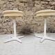 Paire de tabouret vintage en métal blanc de Brmshey & Co.,