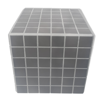 Gray tiled cube