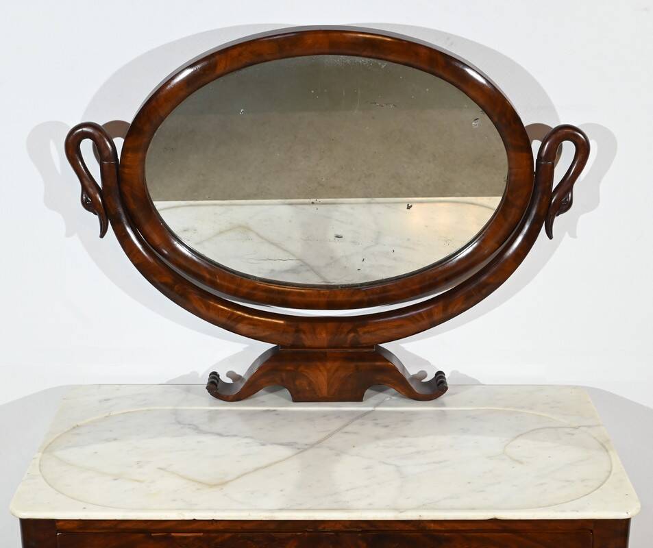 Burl Mahogany Dressing Table, Restoration Period – Early 19th Century