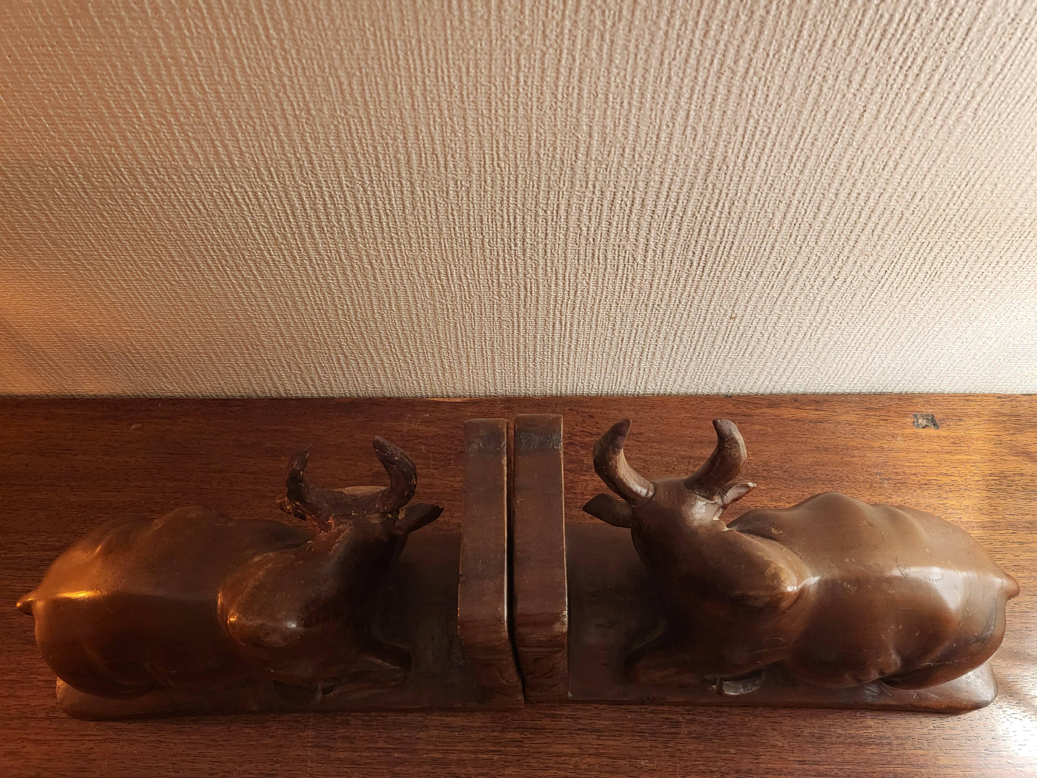 Pair of wooden bookends