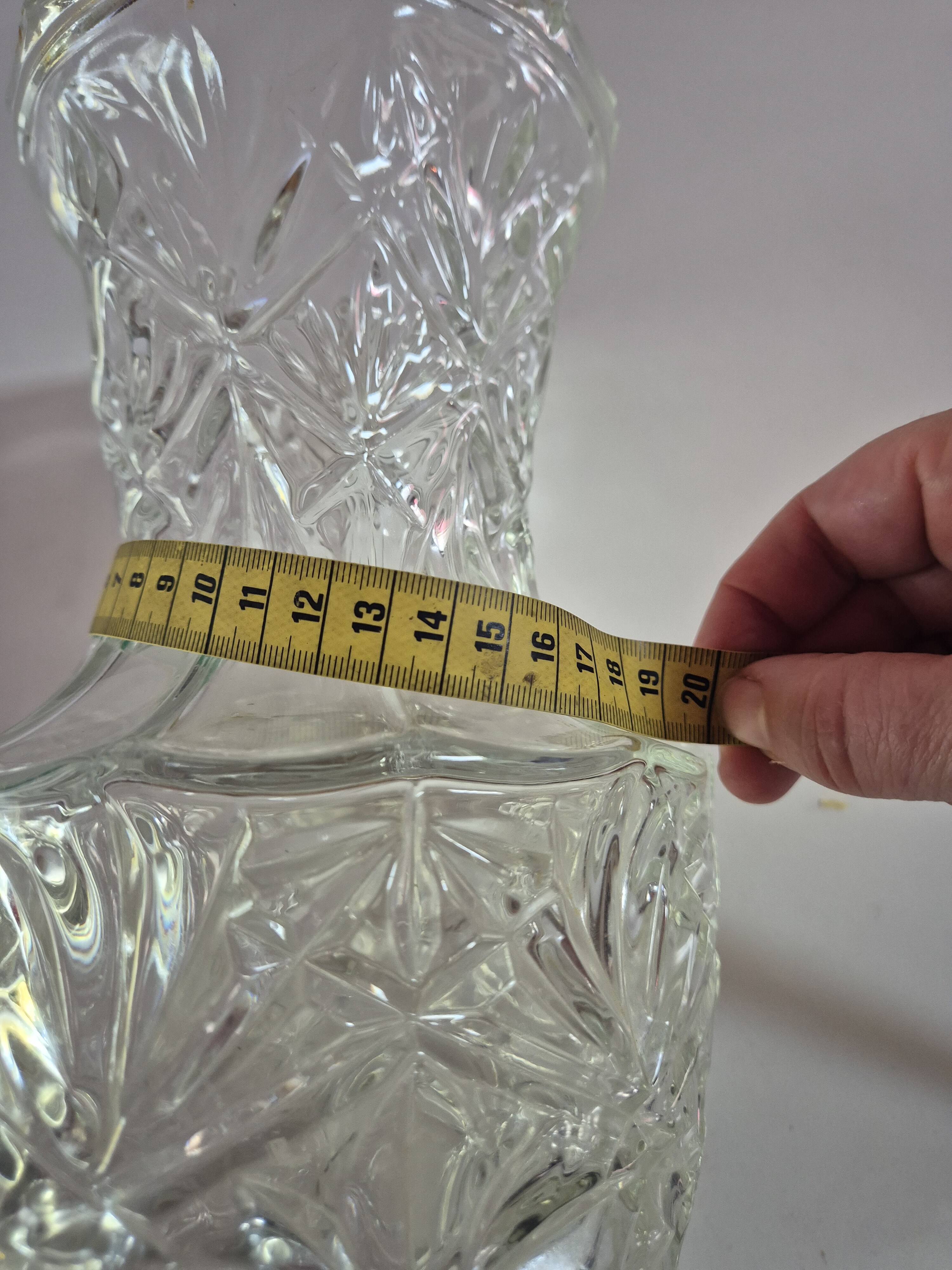 large vintage cut crystal vase