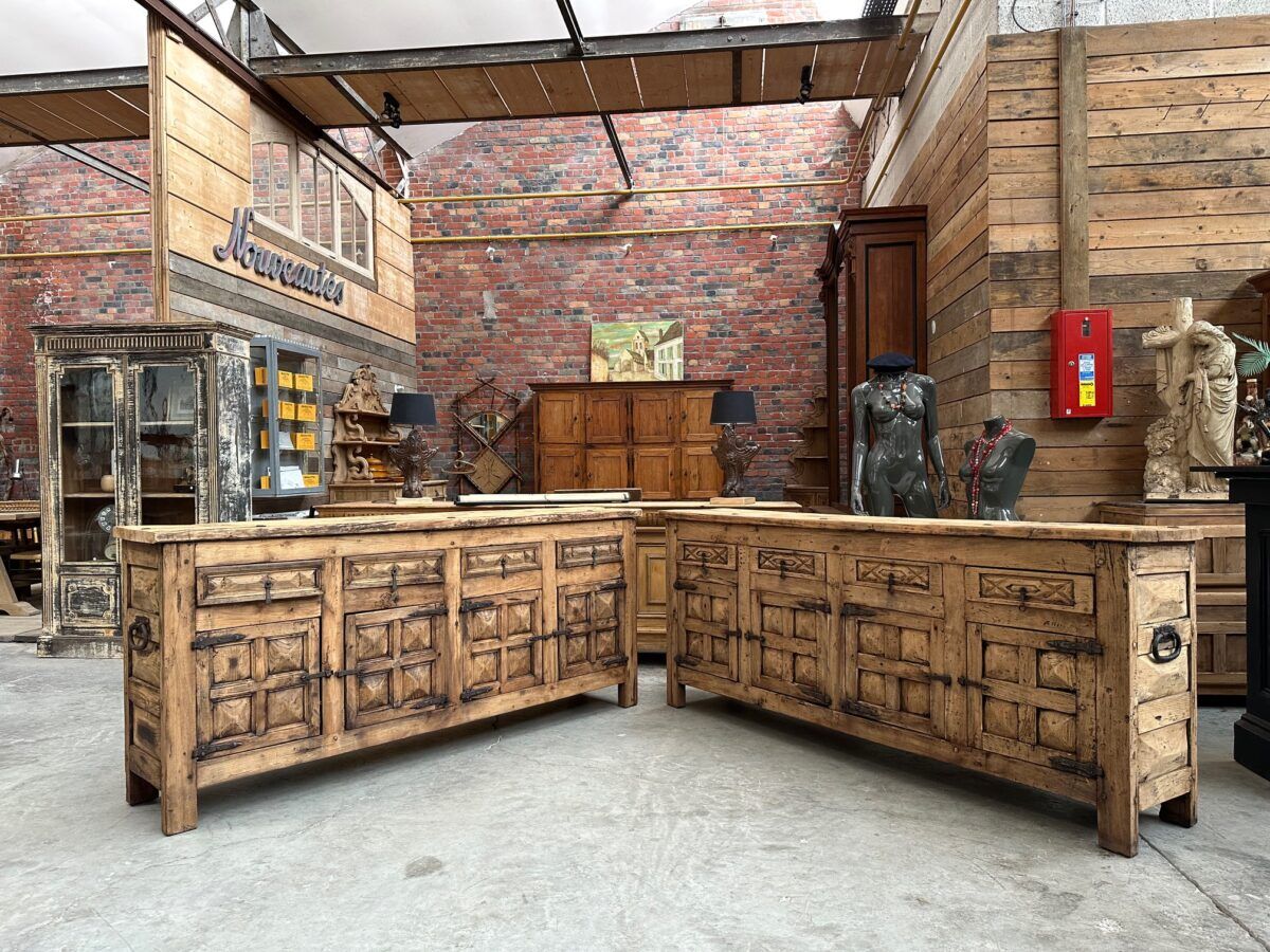 Pair of brutalist sideboards