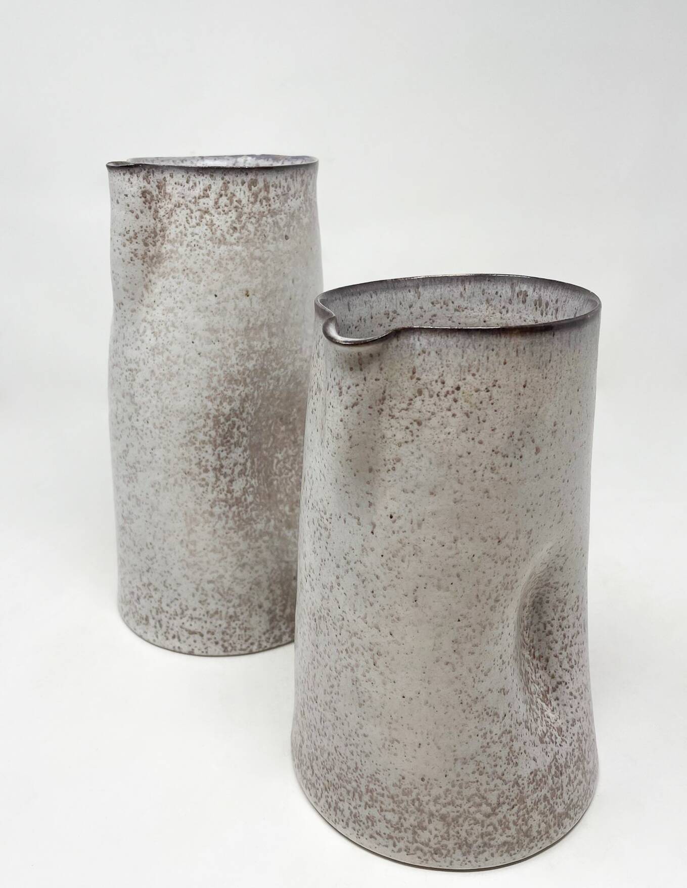 Mid-Century Modern Pair of Ceramic Pitchers by Alessio Tasca, 1970s, Italy