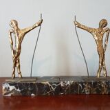 Pair of bookends bronze, 1970