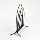 Mid Century newspaper and magazine stand made of iron with brass details