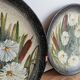 Vintage Hand-Painted Clay Plates: 1970s Yugoslavian Floral Wall Decor