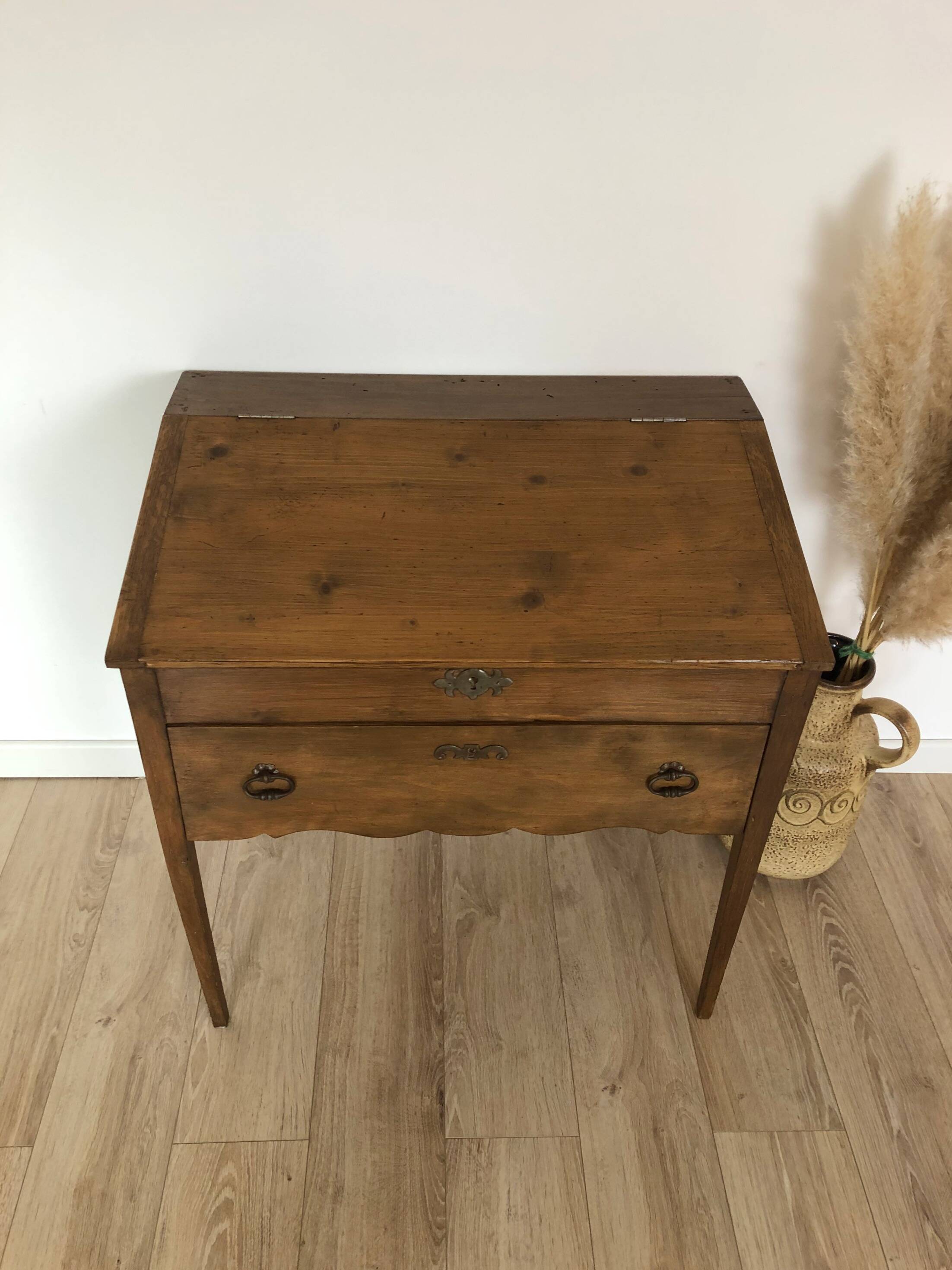 Vintage writing desk in solid pine