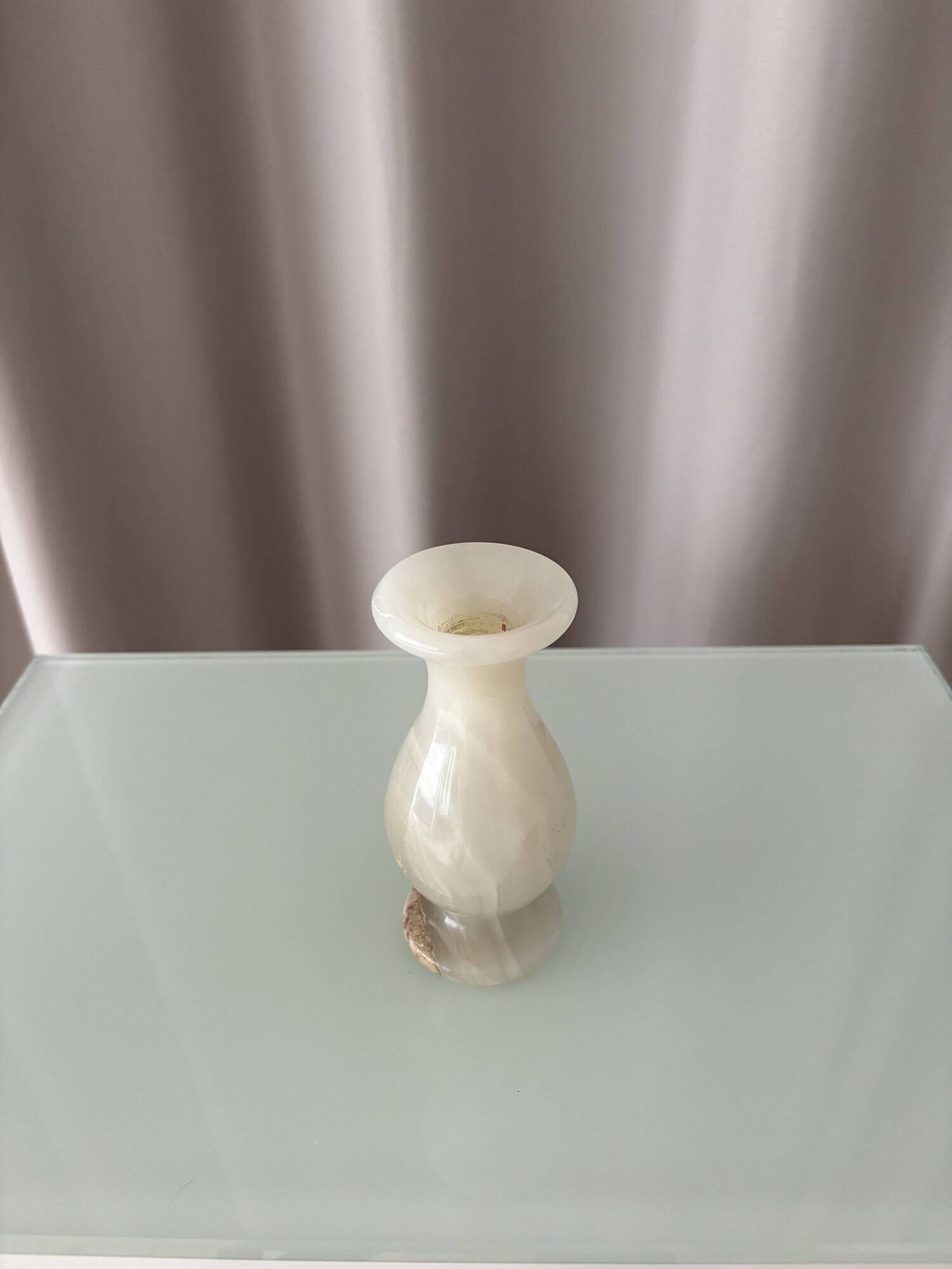 Vintage Alabaster Bud Vase – Cream Stone