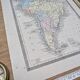 South America, antique map, printed in 1852. Authentic.