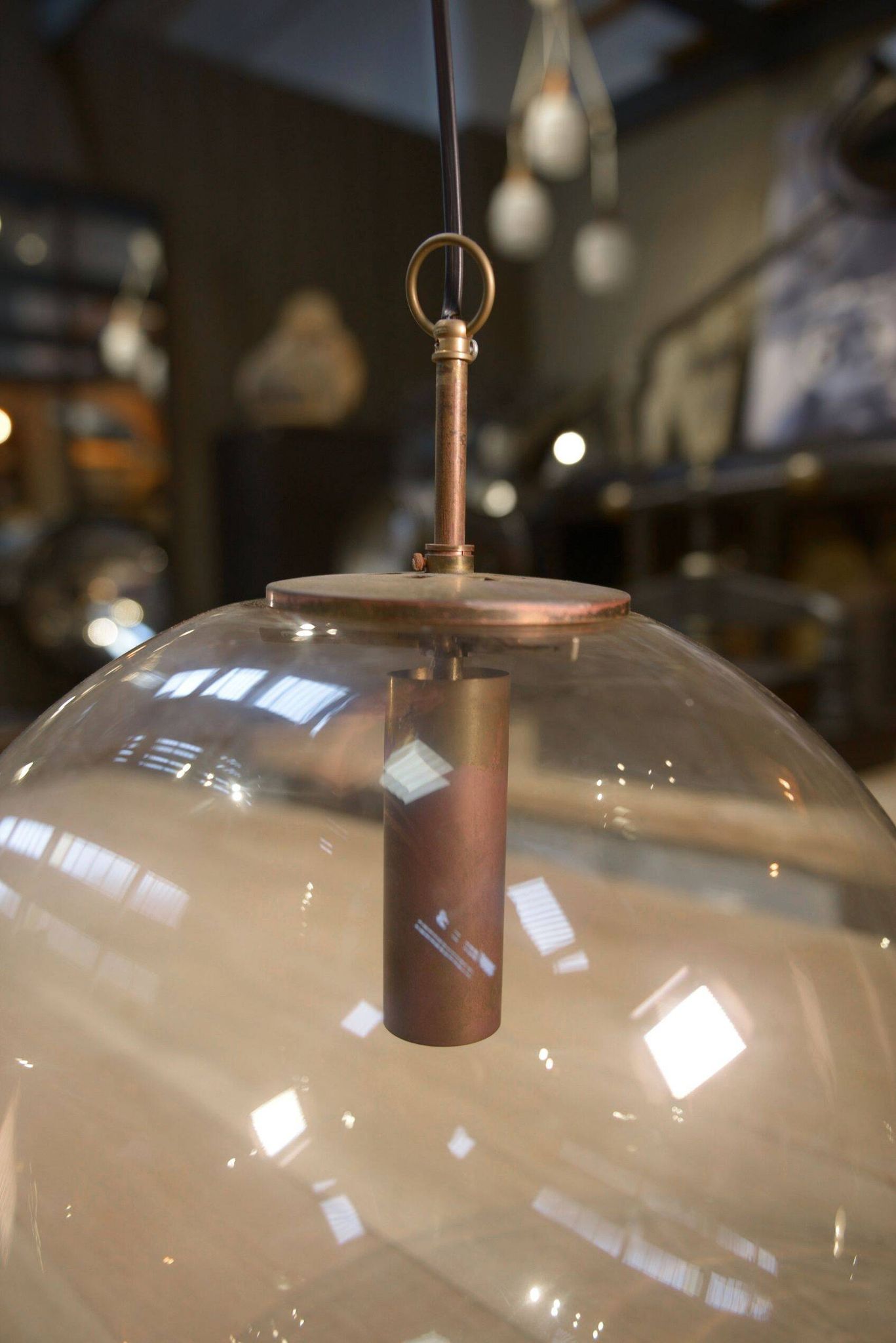 Vintage glass globe pendant lamp