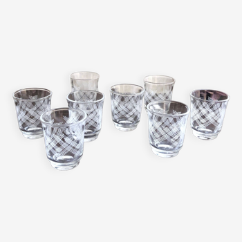 Lot de 8 mini verres à liqueur style Art Déco  France